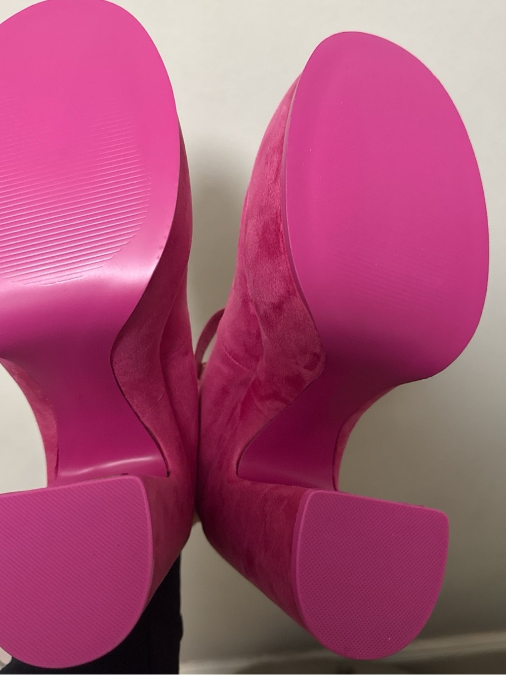 Steve Madden Hot Pink Suede Platform Mary Jane Heels - Picture 3 of 3